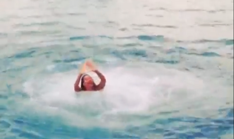 Beyonce-lands-in-the-water-and-throws-up-the-roc-sign