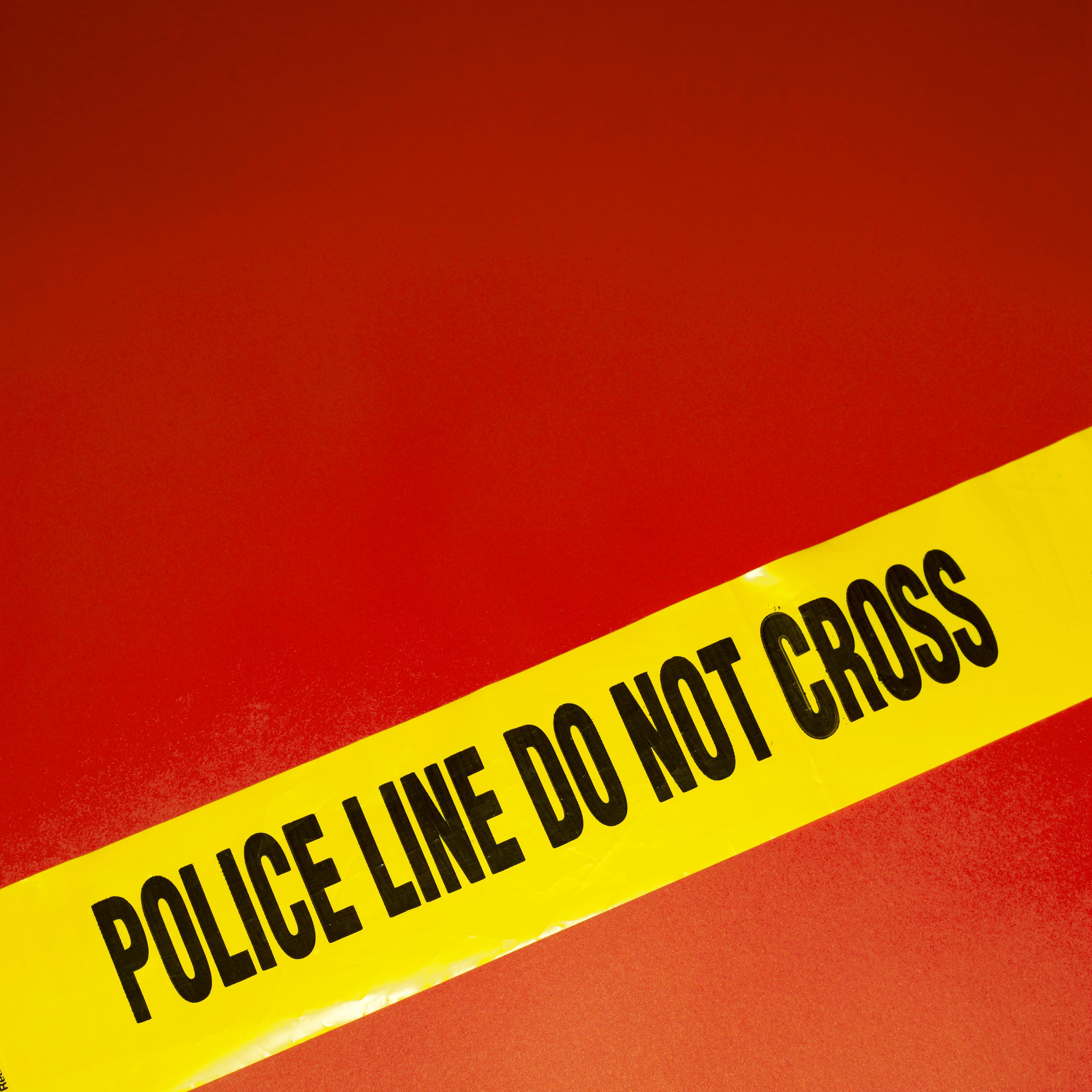 Close-up of police tape