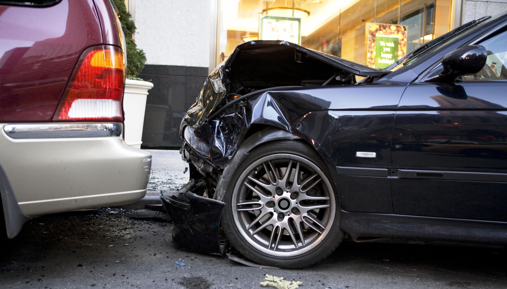 Two damage cars after accident