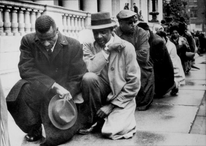 Protesters Kneel For Civil Rights Against Racism