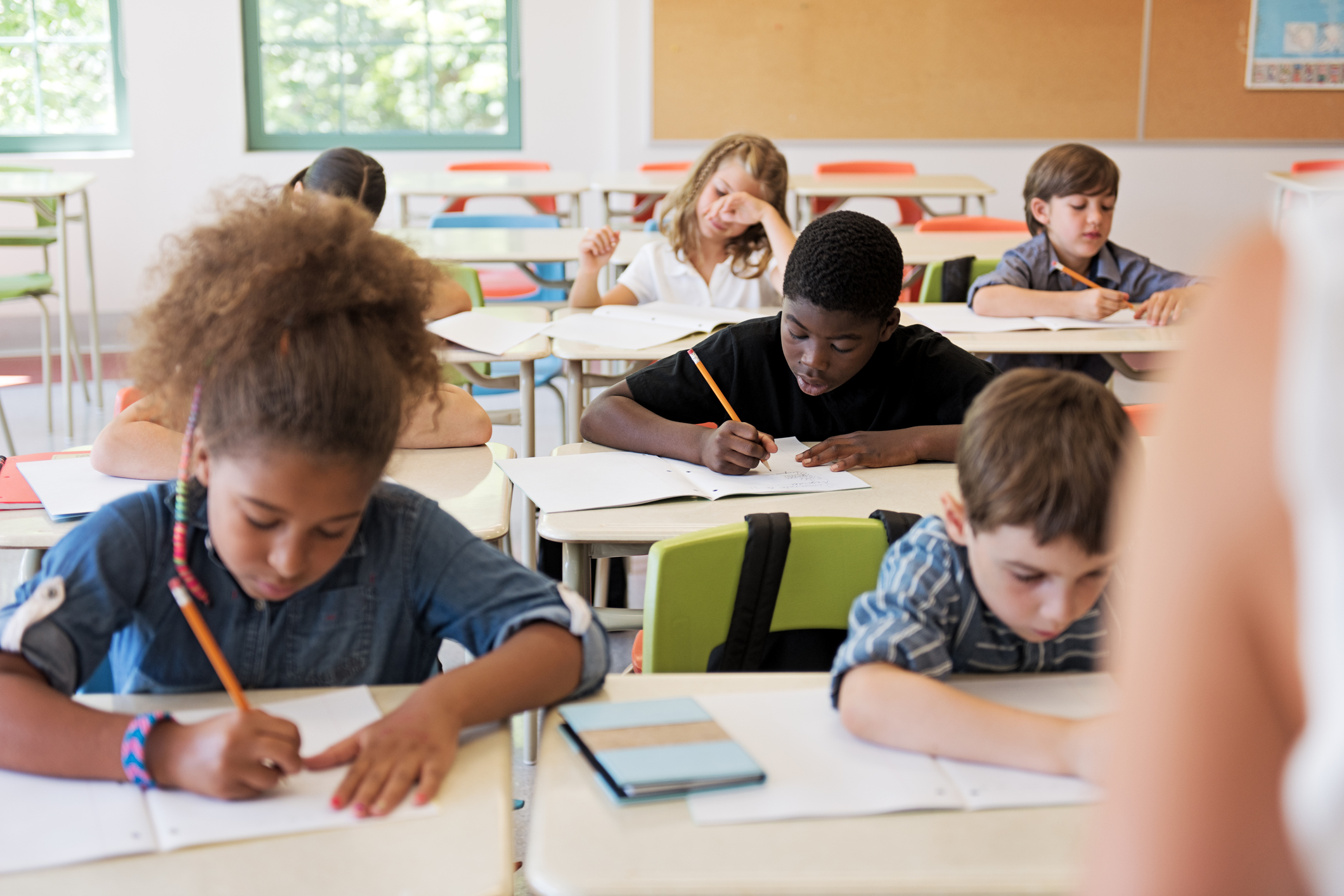 School kids in classroom