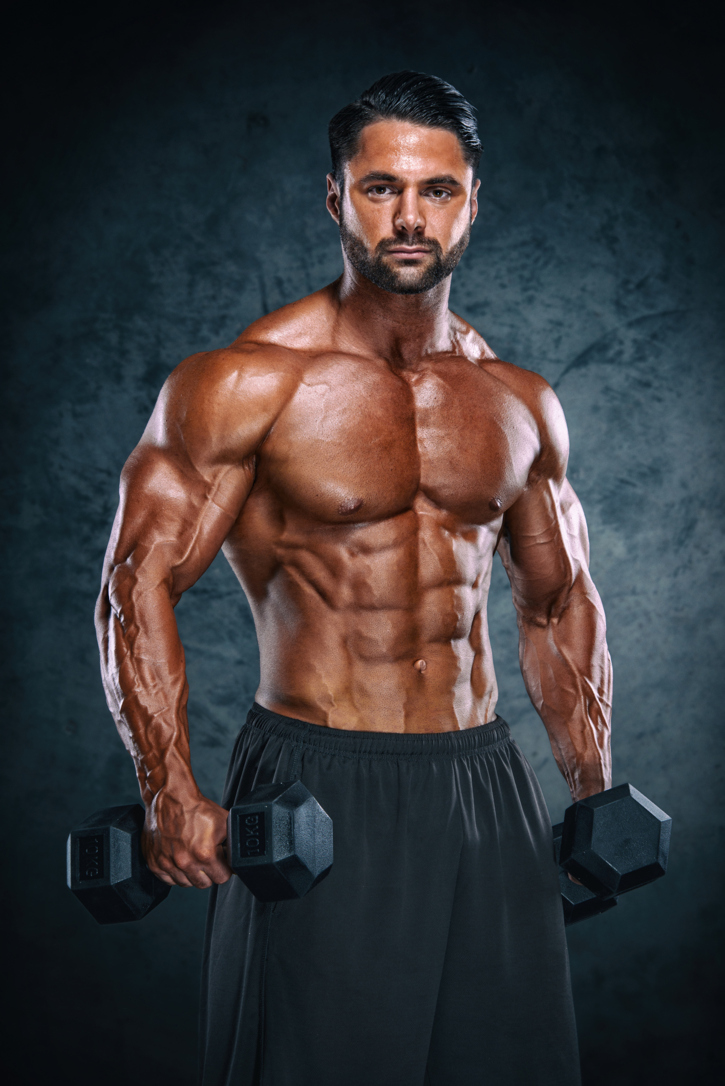 Handsome Athletic Men With Weights