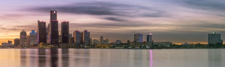 Detroit, Michigan - Skyline at Dusk
