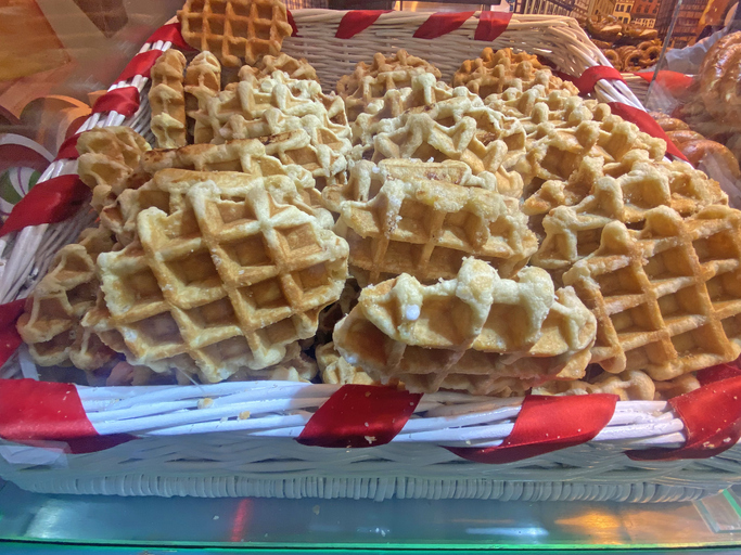 Belgian waffles for sale at shop